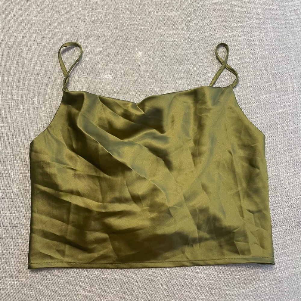 Sage Green Satin Blouse